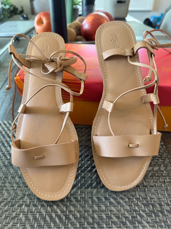 Madewell Shoes - Madewell Women’s Tan Leather Lace-Up Sandals NWOT